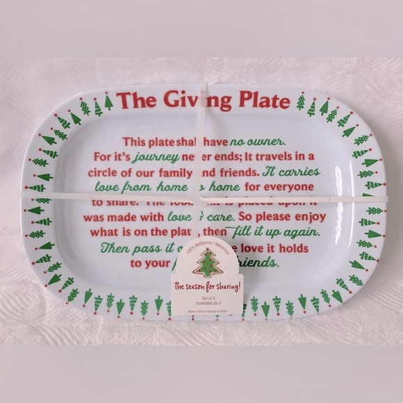 Christmas Holiday Giving Plates / Giving Platters  - set of 4 - Picture 1 of 6